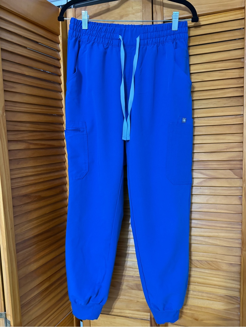 Women's Figs Bright Blue Jogger Pants with Drawstring